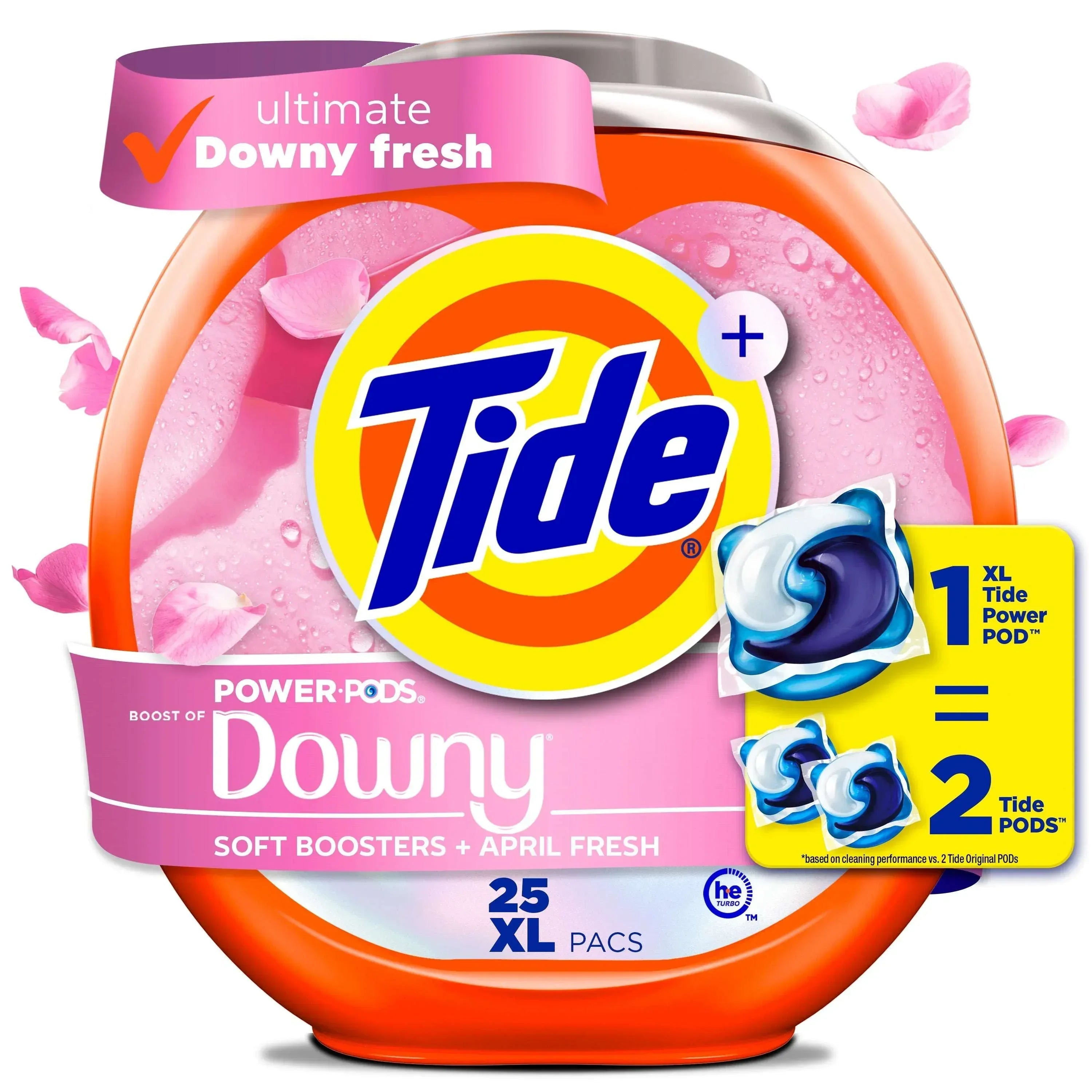 Tide Power PODS with Downy Soft Boosters Laundry Detergent Pacs, April Fresh Scent, 9 Count