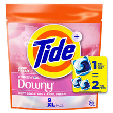 Tide Power PODS with Downy soft boosters detergent pouch, 9 XL pacs