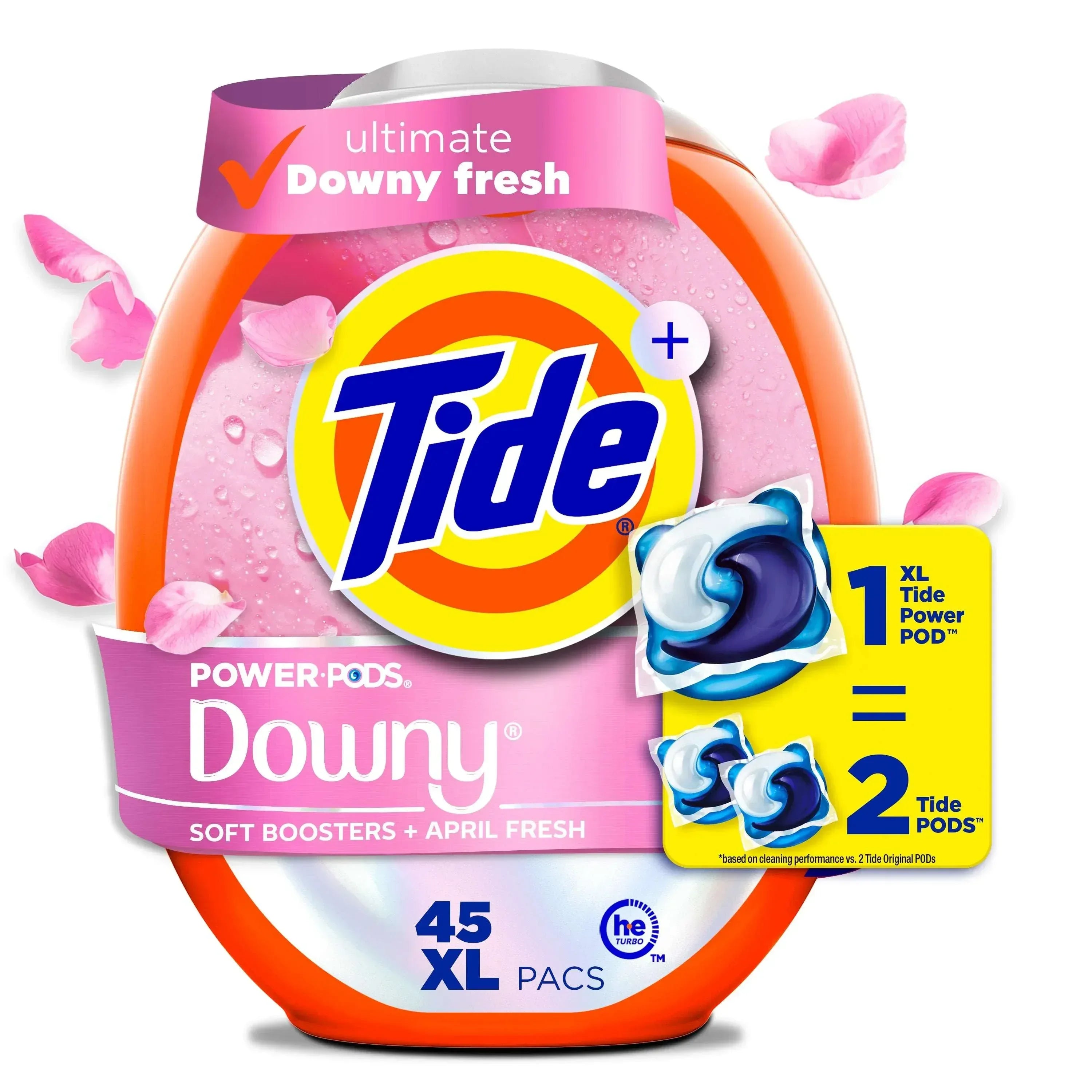 Tide Power PODS with Downy Soft Boosters Laundry Detergent Pacs, April Fresh Scent, 9 Count