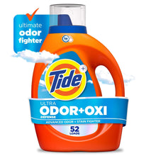 Orange Tide Ultra Odor+Oxi liquid laundry detergent bottle with blue cap, 52 loads