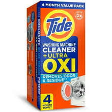 Tide washing machine cleaner + Ultra Oxi box, 4 month value pack