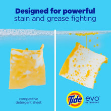 Detergent fiber tiles dissolving and cleaning performance graphic with stained cloth