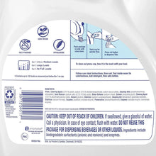 Laundry detergent bottle back label with usage instructions and caution text