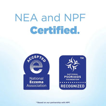 Certified laundry detergent pods logos: NEA accepted and National Psoriasis recognized