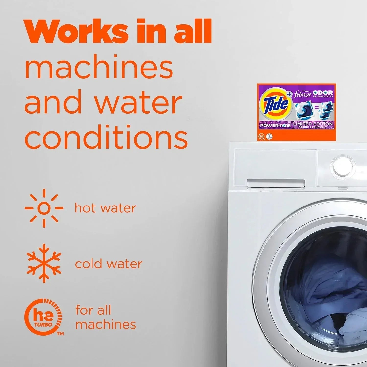 Tide Power PODS with Febreze Laundry Detergent Pacs, Spring & Renewal, 72 ct. - USA MEGA SHOP