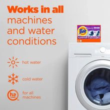 Tide detergent pods pack shown beside a front-loading washing machine.