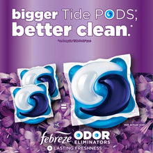 Tide Febreze odor eliminators detergent pods with blue-and-white pod shapes.