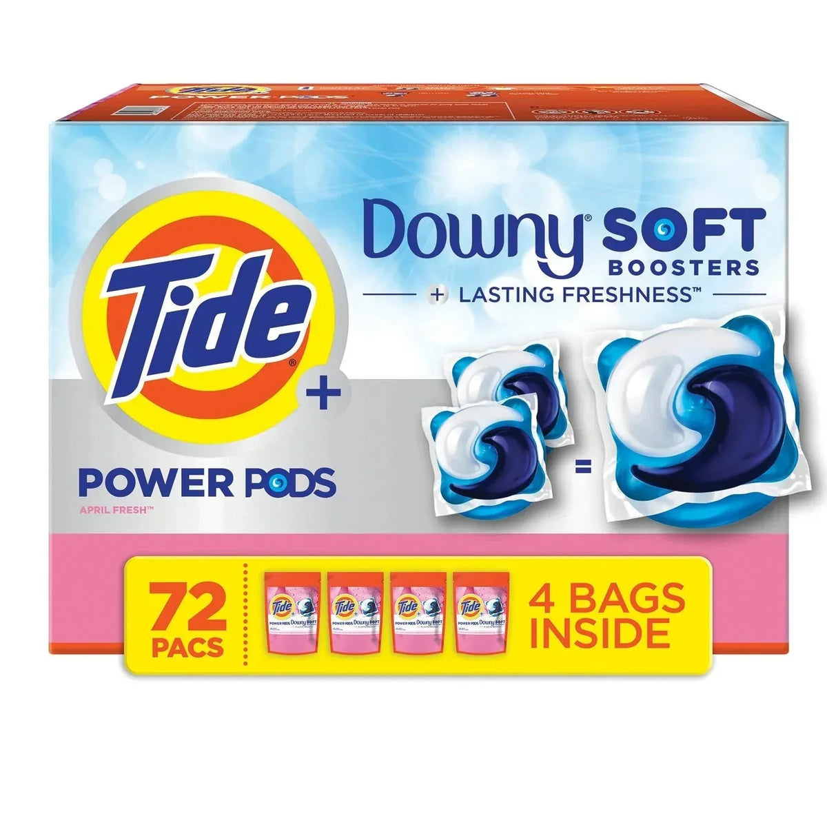 Tide Power PODs Downy Soft Boosters Laundry Detergent Pacs, April Fresh, 72 ct. - USA MEGA SHOP