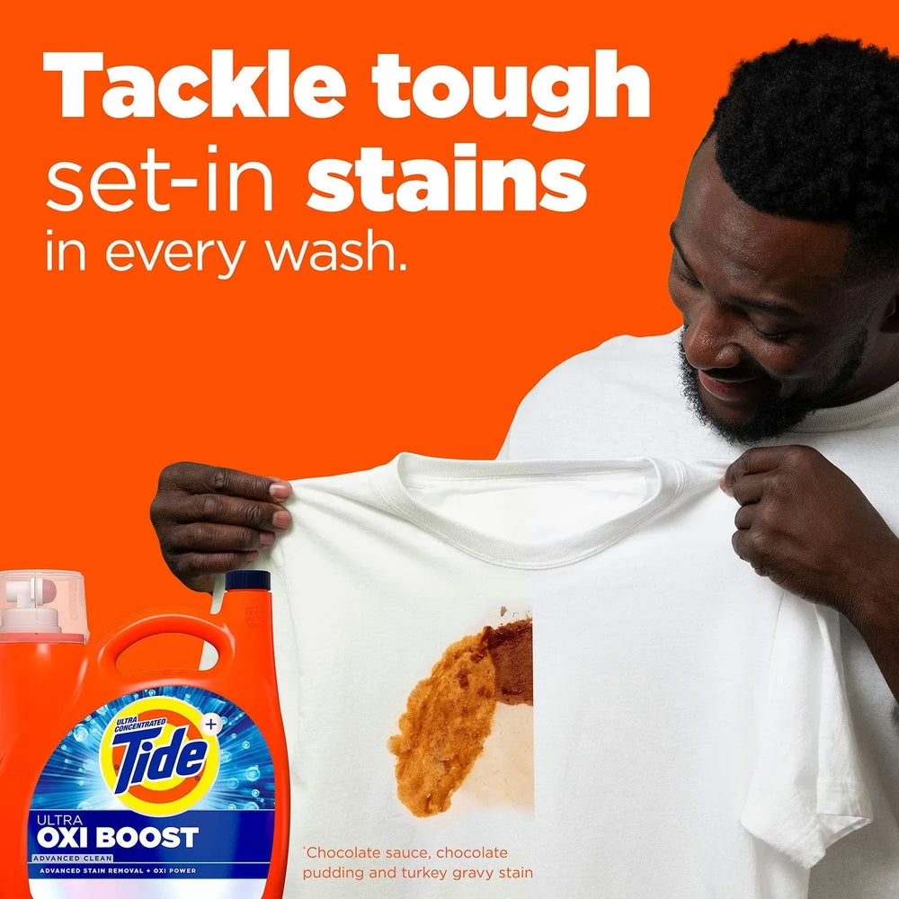 Tide Ultra Oxi Boost Liquid Laundry Detergent, 100 loads, 128 fl. oz. - USA MEGA SHOP
