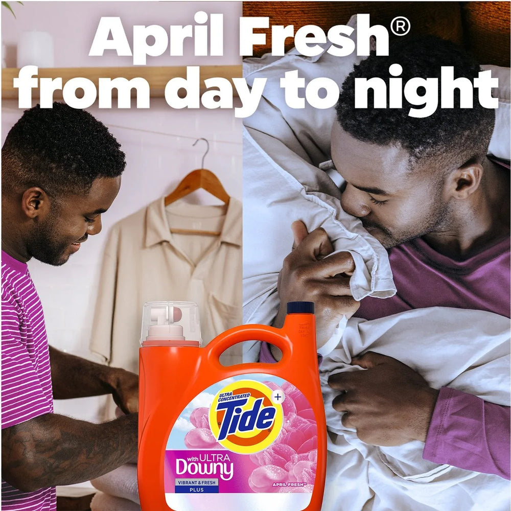 Tide with Ultra Downy Liquid Laundry Detergent, April Fresh Scent, 100 Loads, 128 fl oz - USA MEGA SHOP