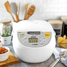 White rice cooker base with control panel, Timer and Menu buttons