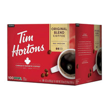 Tim Hortons Original Blend Coffee pod box, Keurig, 100 ct, back view