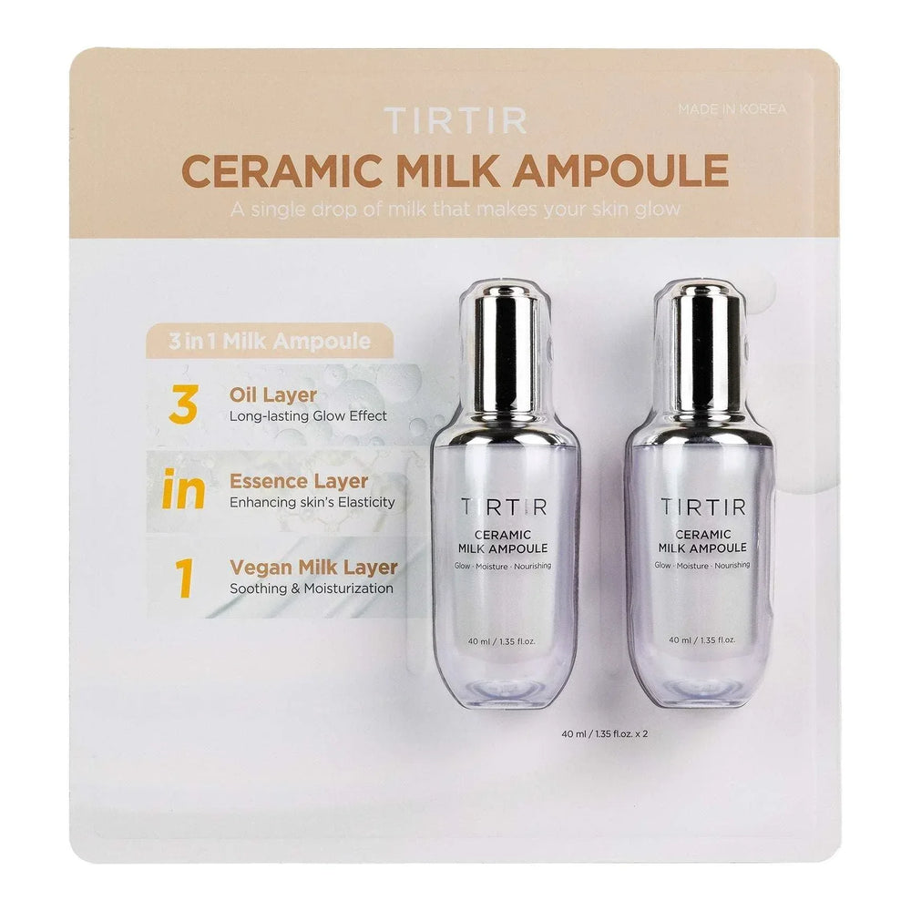 TirTir Ceramic Milk Ampoule 1.35 fl oz, 2-pack - USA MEGA SHOP