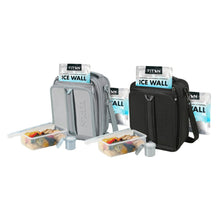 Two-pack insulated lunch cooler bags with ice wall inserts and zip lids