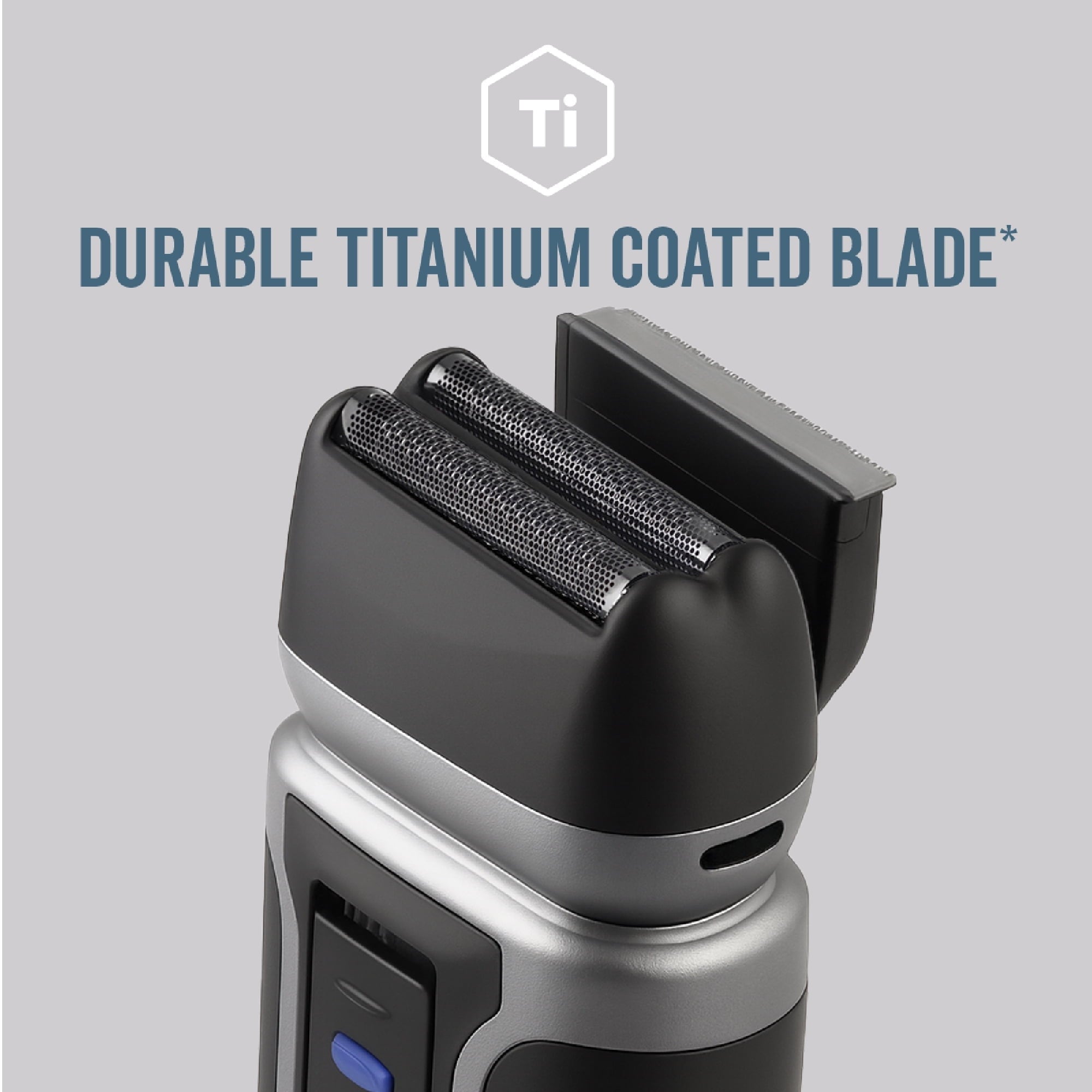 Titanium Edge Beard & Body Compact Shaver – Men’s Electric Groomer for Face, Neck & Body – Pop-Up Trimmer, Titanium Blade, Hypoallergenic, Travel Ready