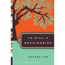 To Kill a Mockingbird paperback book with orange tree cover and dark title panel