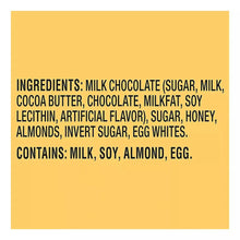 Toblerone milk chocolate bar ingredients label
