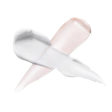 White cleansing foam flow, dollop and smear
