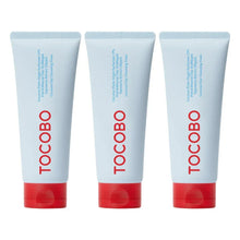 Tocobo cleansing foam tubes, 3-pack; light blue with red caps