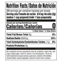 Nutrition facts label for tomato chicken bouillon jar