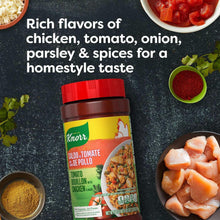 Tomato chicken bouillon jar with red cap and colorful front label