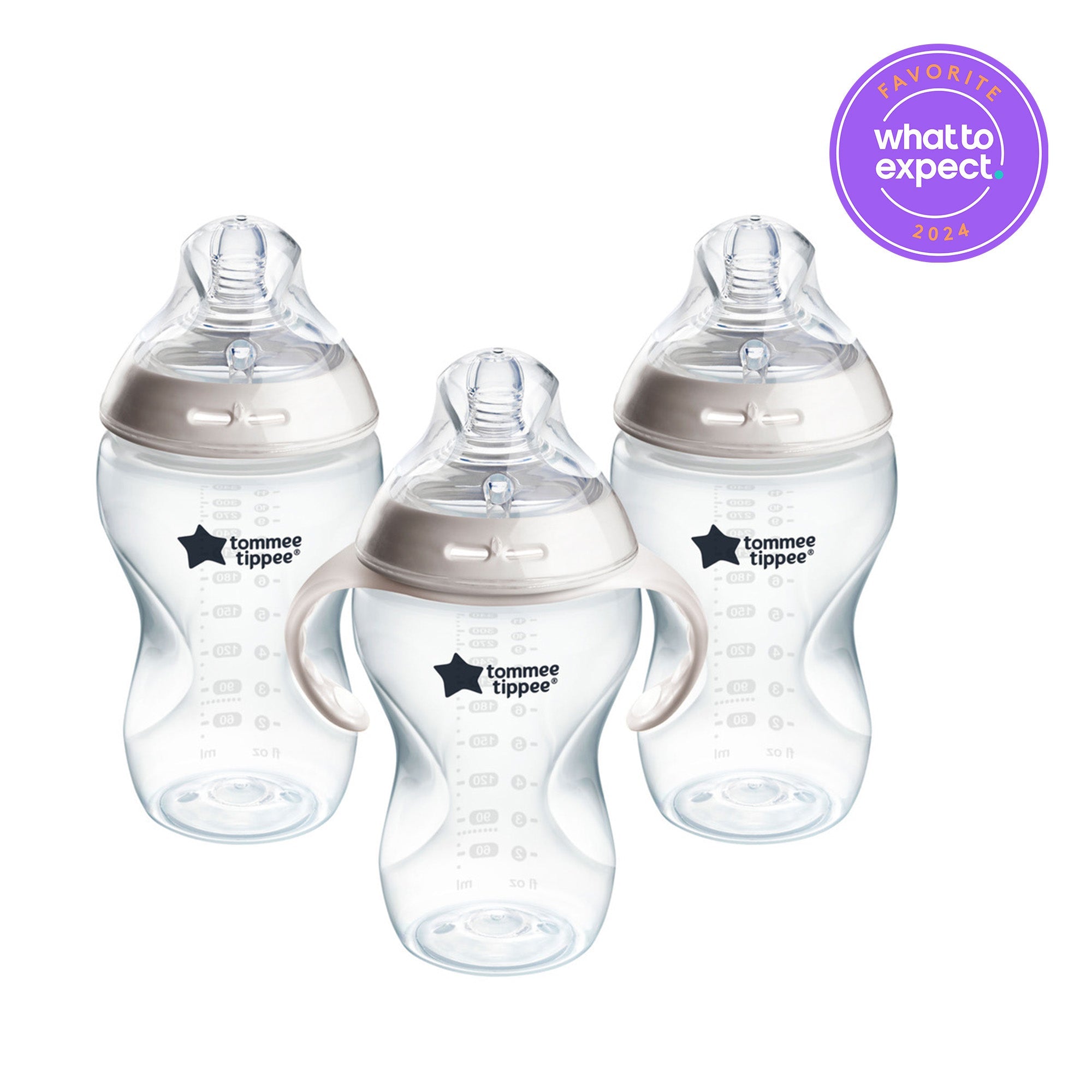 Tommee Tippee Natural Start Anti-Colic Baby Bottle, 11oz, Medium-Flow and Thicker Feed Breast-Like Nipple, Anti-Colic Valve, 1 Pack