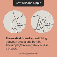 Soft silicone nipple for baby feeding bottle with flexible breast-like shape