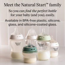 Natural start baby feeding bottles in BPA-free plastic and silicone, assorted colors