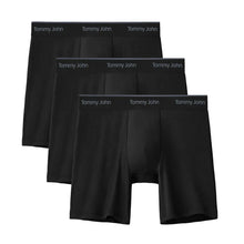 Tommy John men's black boxer briefs, stacked 3-pack