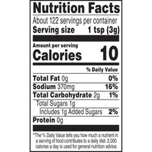 Seasoning Nutrition Facts label with calories and sodium details