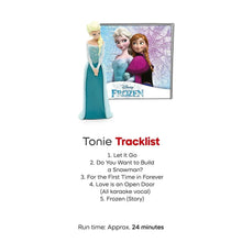 Frozen Elsa and Anna Tonie figurines with blue story card