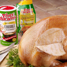Tony Chachere's Original Creole Seasoning can with roasted chicken on board