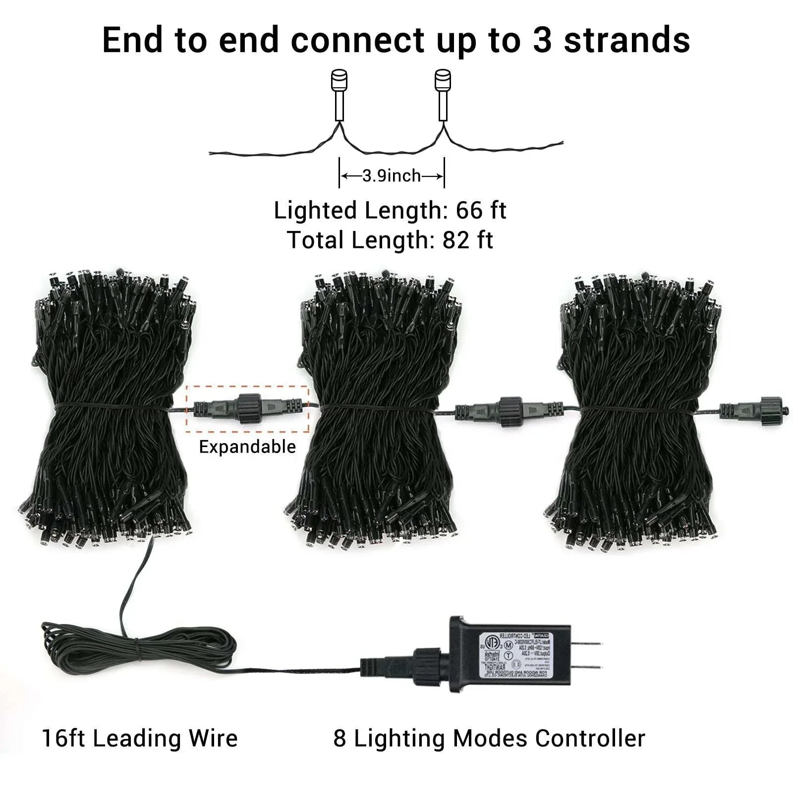 Toodour Orange & Purple Halloween Lights, 82ft 200 LED Plug in Halloween String Lights with 8 Modes, Memory & Timer Function, Connectable Halloween Outdoor Lights for Home, Garden, Halloween Decor - USA MEGA SHOP