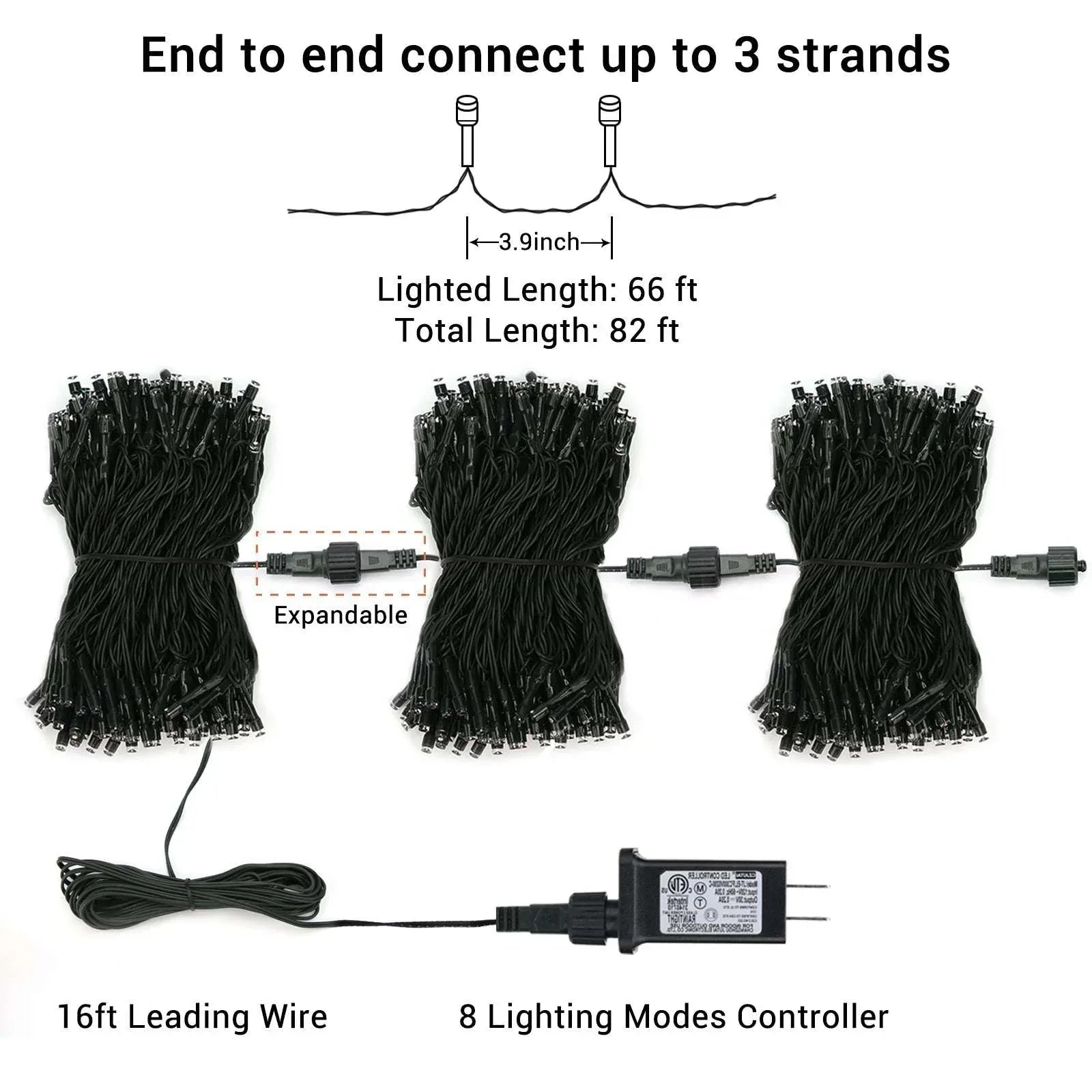 Toodour Orange & Purple Halloween Lights, 82ft 200 LED Plug in Halloween String Lights with 8 Modes, Memory & Timer Function, Connectable Halloween Outdoor Lights for Home, Garden, Halloween Decor