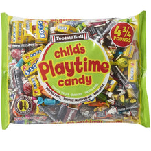 Tootsie Playtime candy mix bag, green package with child's Playtime candy label