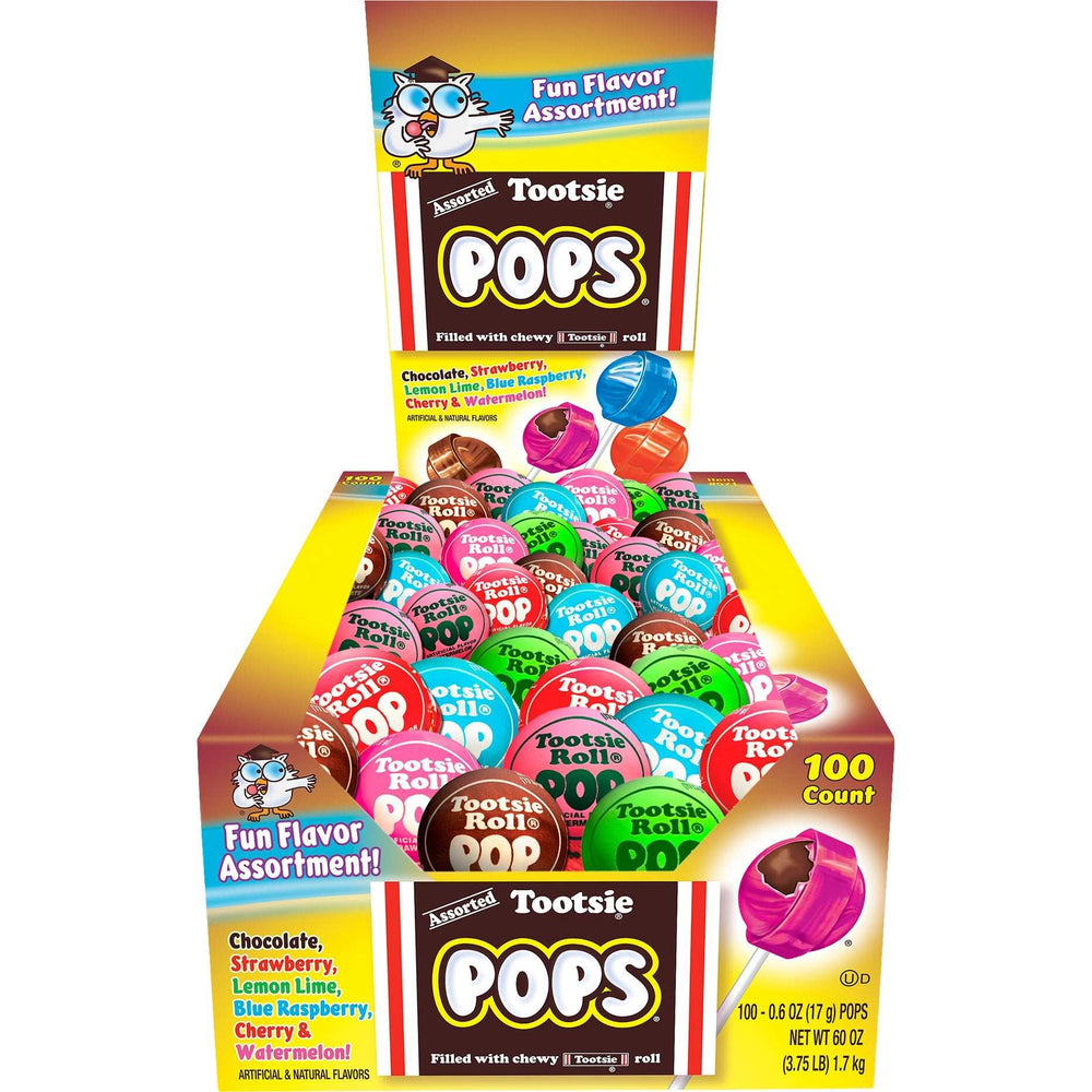 Tootsie Pops, Fun Flavor, 0.6 oz, Assorted, 100-count