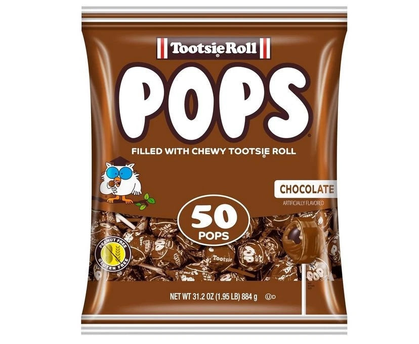 Tootsie Pops Single Flavor Bag - Chocolate Flavored 50 Count (Pack of 1)