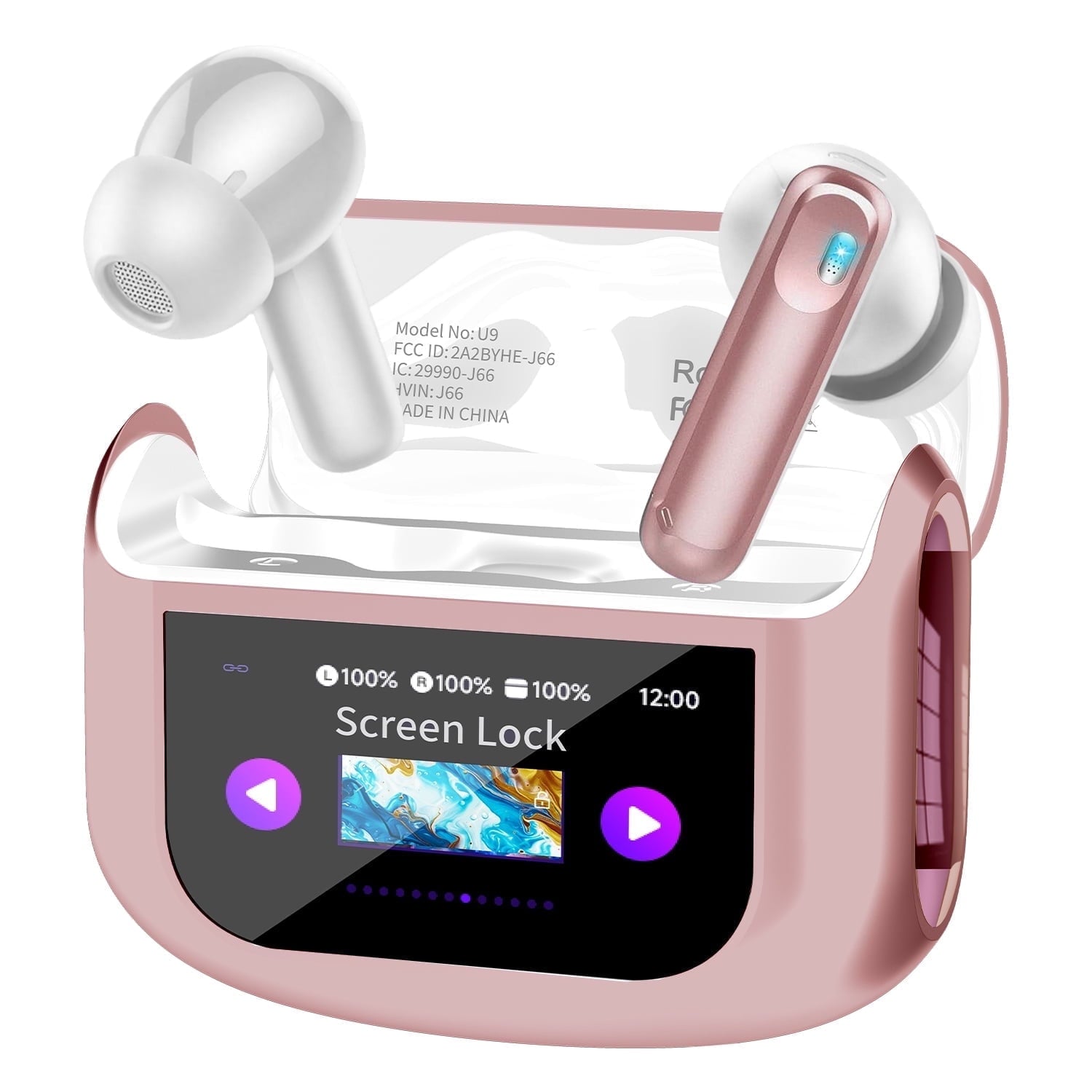 Touch Screen Wireless Earbuds, Bluetooth 5.4 Ear Buds with Multifunctional with ENC Noise Cancelling MicClear Calls Earphones, 48H Bass Stereo Headphones, IP7 Waterproof Headphones for Workout