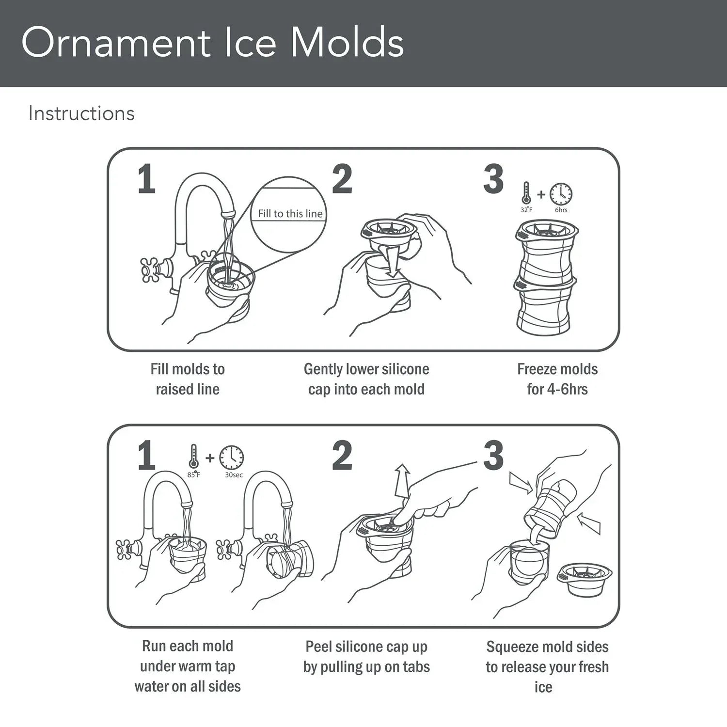 Tovolo Ice Mold Set, 4 Pack