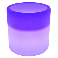Purple rechargeable LED beverage tub with glowing top and cylindrical sides