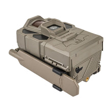 Gray trail camera angled view with antenna mount and top housing vents