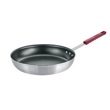14-inch nonstick fry pan with red handle, stainless sides and black cooking surface