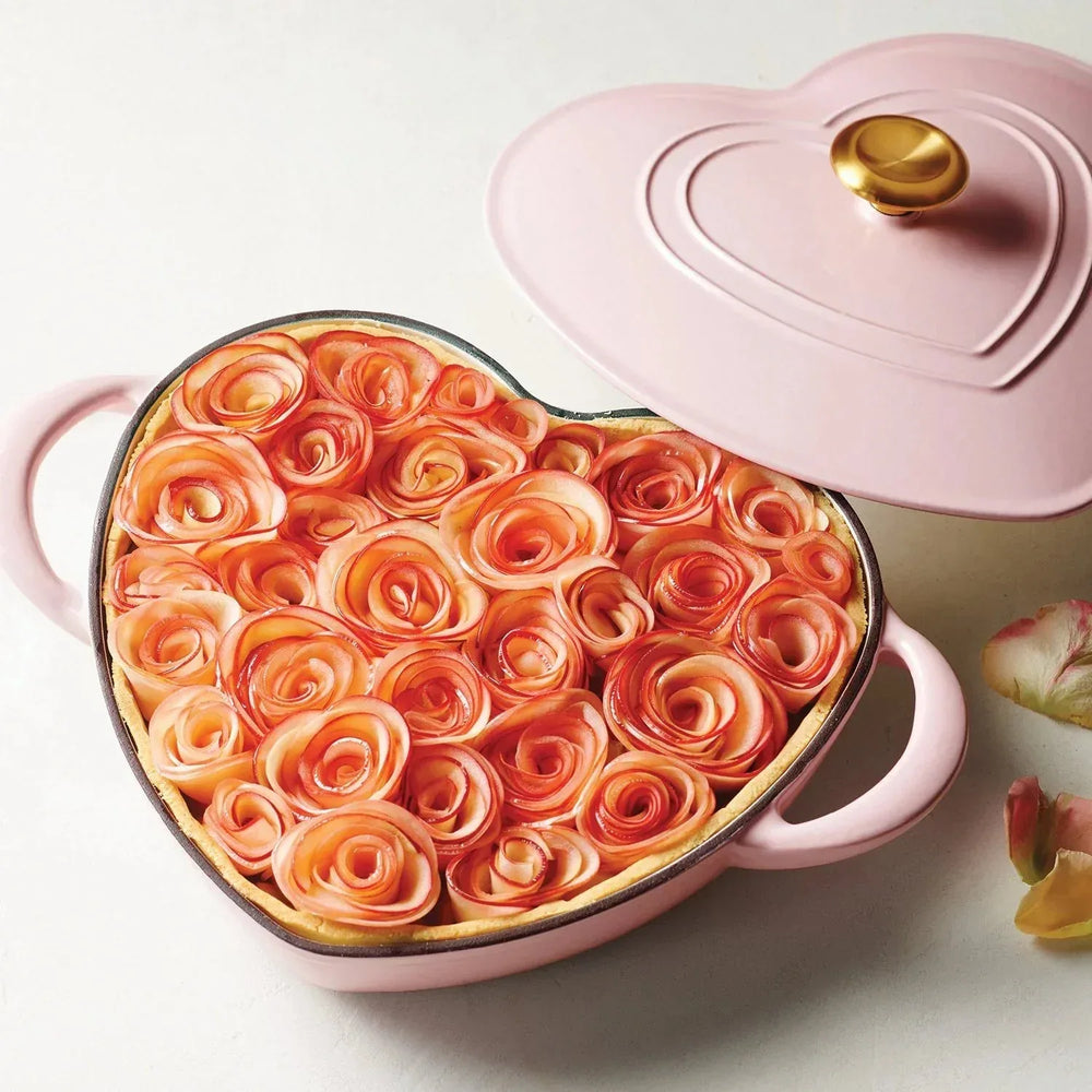 Tramontina 3-Quart Heart Shape Enameled Cast Iron Dutch Oven (Shallow, Oven Safe) - USA MEGA SHOP