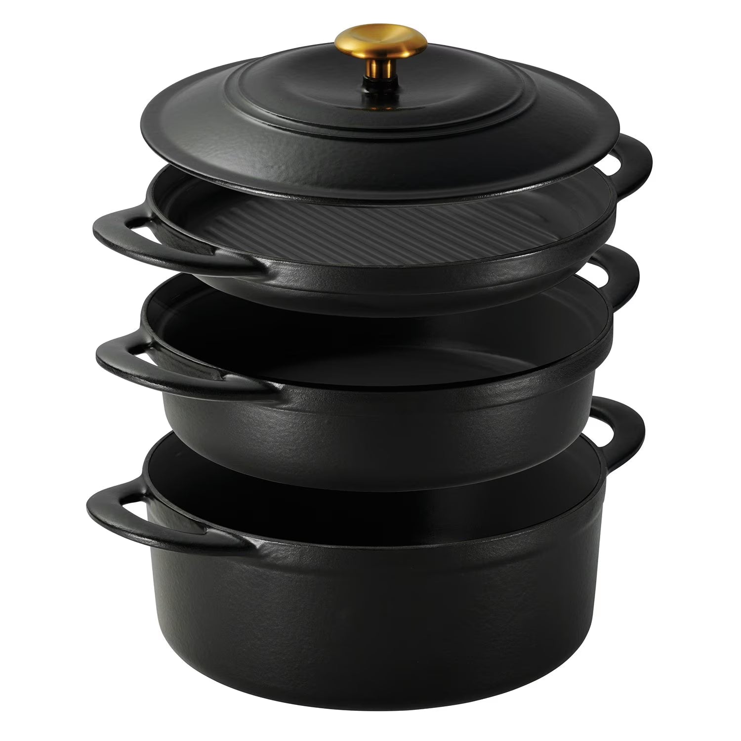 Tramontina 4-Piece Stackable Enamel Cast Iron Cookware Set (Choose Color)