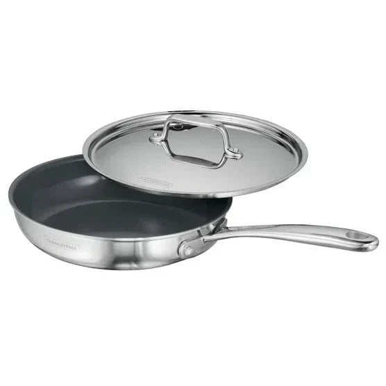 Tramontina 4-piece Stainless Steel Fry Pan Set with Ceramic Nonstick Interior and Lids - USA MEGA SHOP