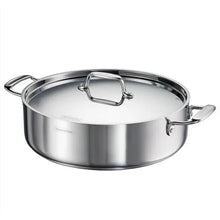 Tramontina stainless steel covered casserole pot with lid and side handles