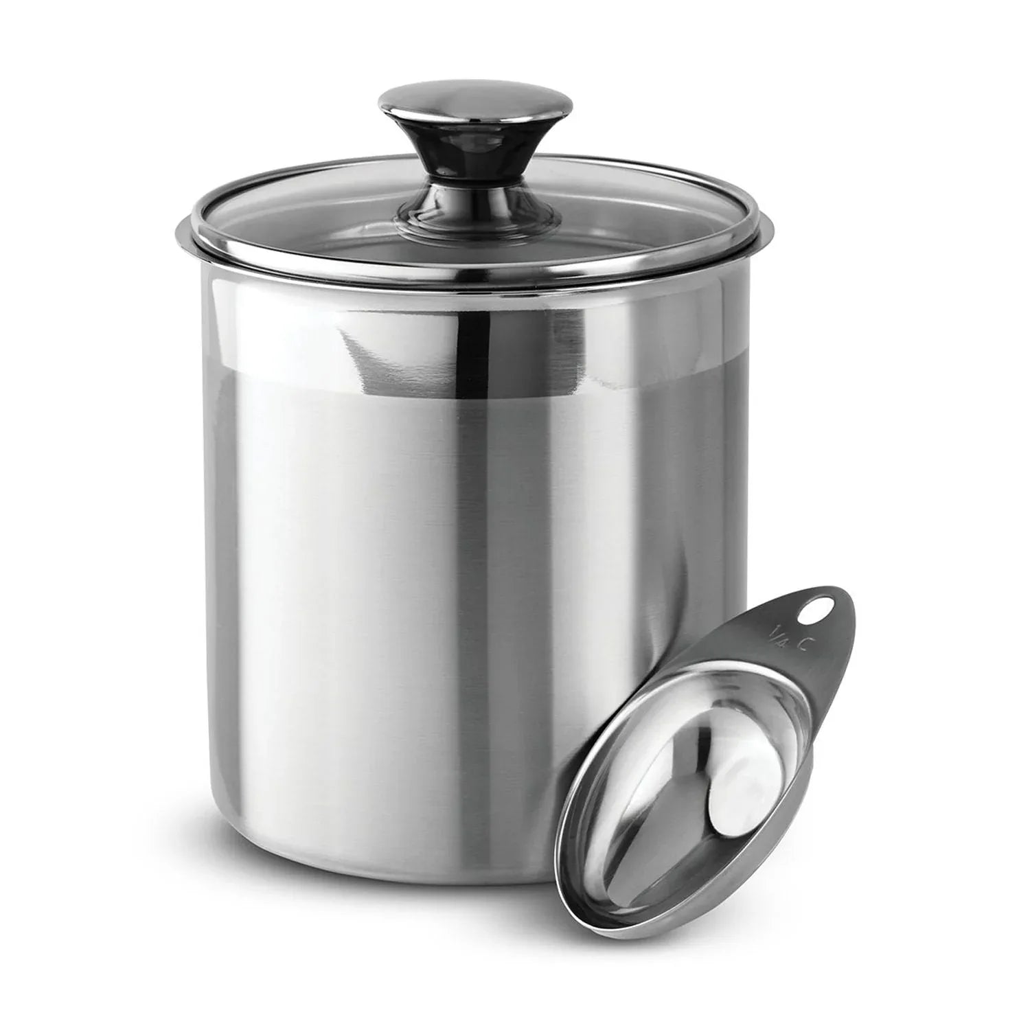 Tramontina 6 Pc Stainless Steel Covered Canister Set with Measuring Scoops - USA MEGA SHOP