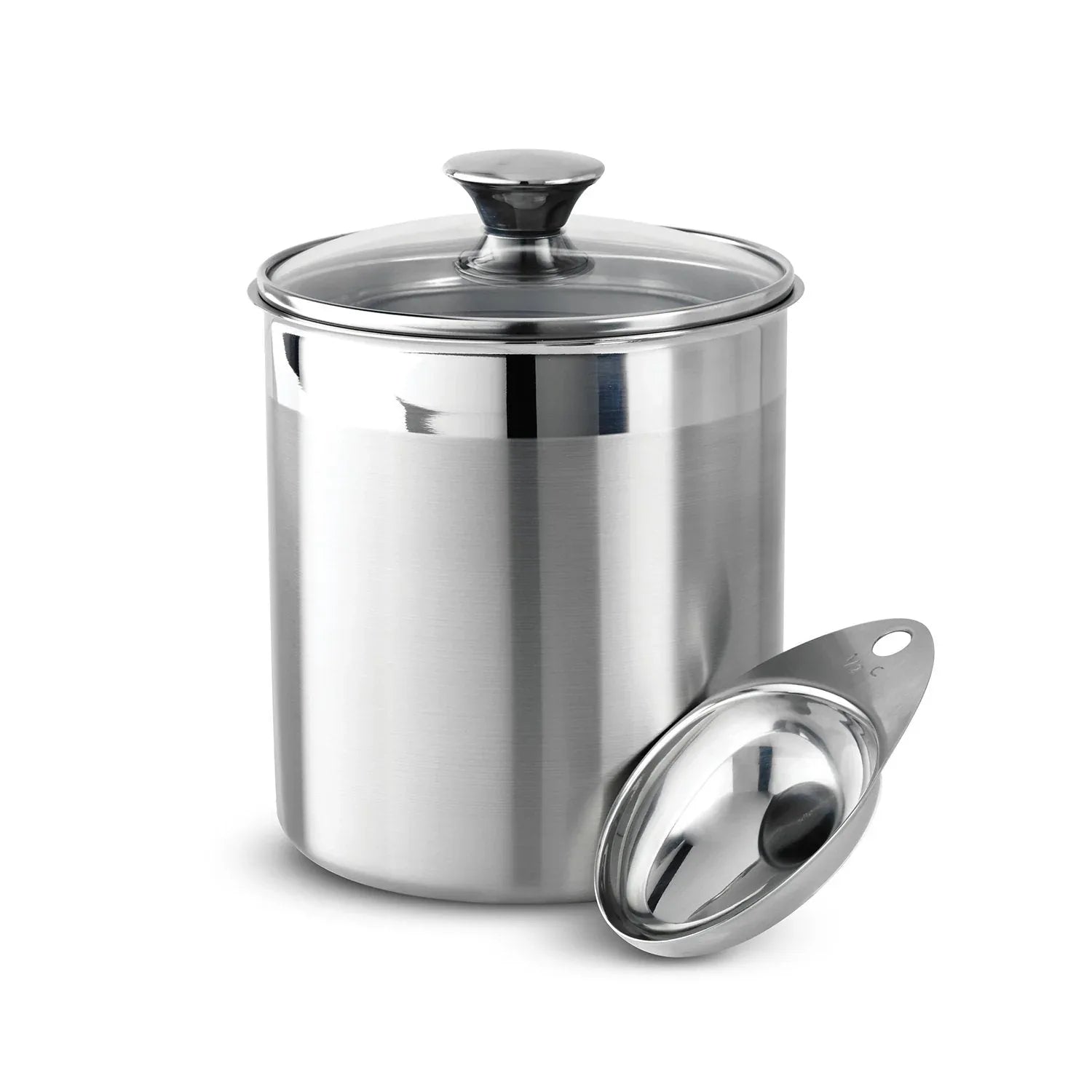 Tramontina 6 Pc Stainless Steel Covered Canister Set with Measuring Scoops - USA MEGA SHOP