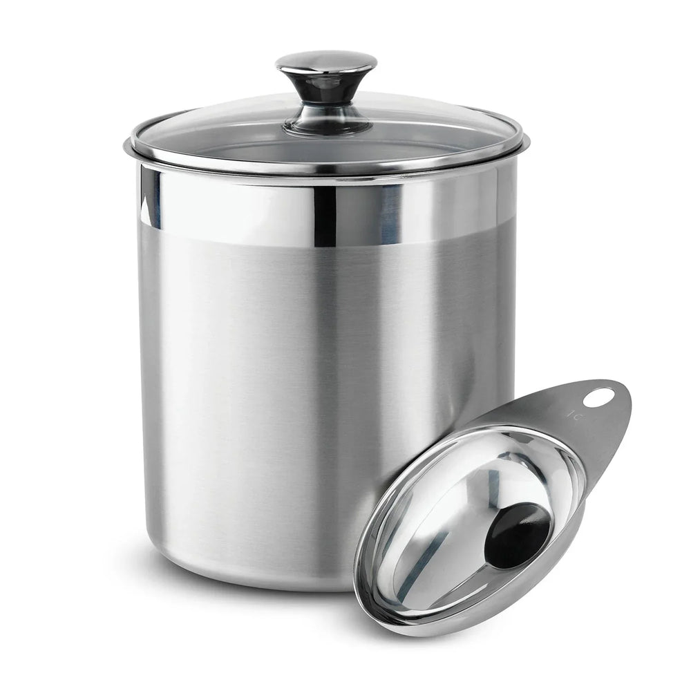 Tramontina 6 Pc Stainless Steel Covered Canister Set with Measuring Scoops - USA MEGA SHOP