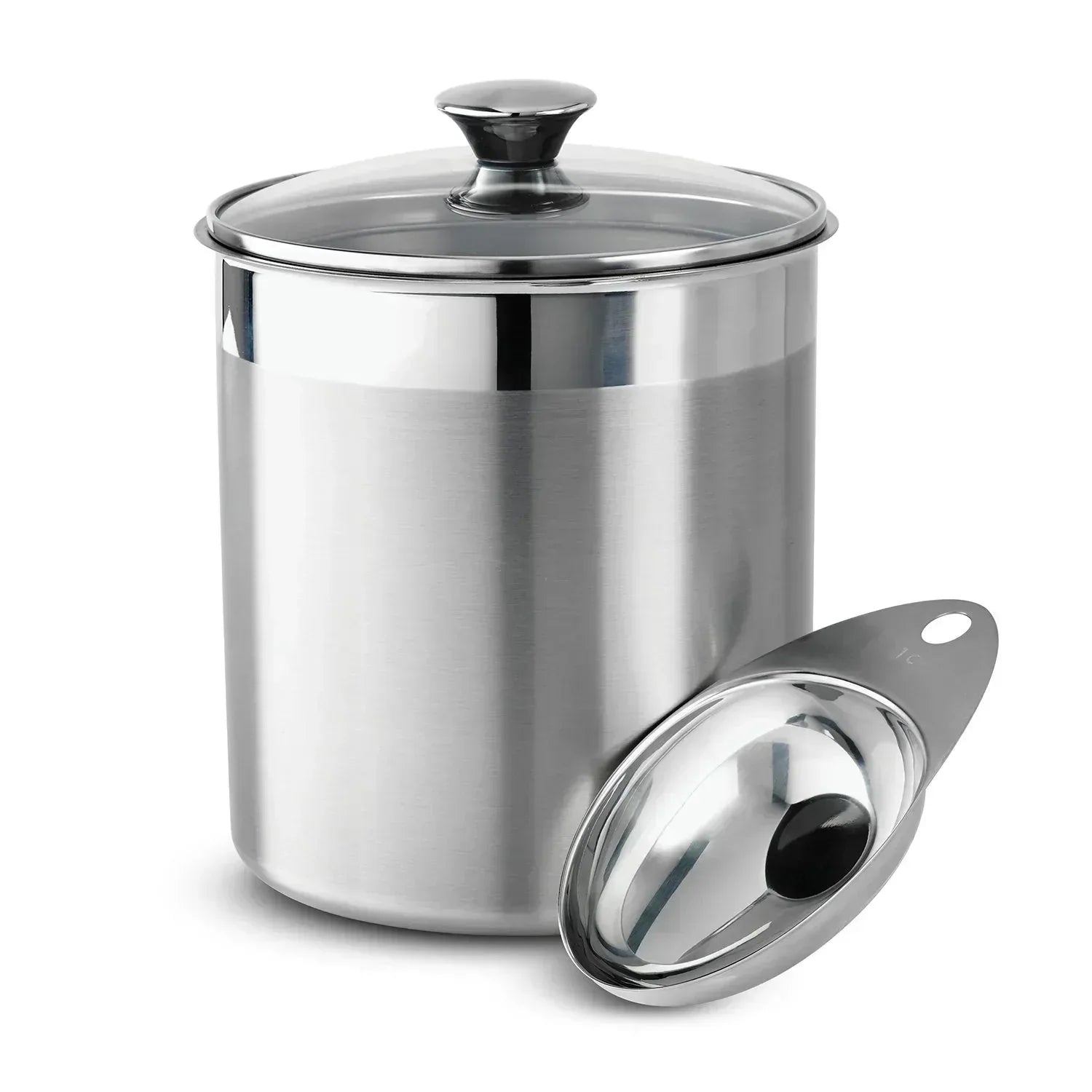 Tramontina 6 Pc Stainless Steel Covered Canister Set with Measuring Scoops